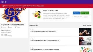 
                            5. Registration Presentations - Kahoot!