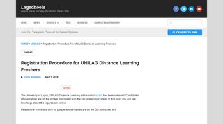 
                            8. Registration Procedure for UNILAG Distance Learning Freshers ...