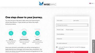 
                            3. Registration – Real Account – Wise Banc