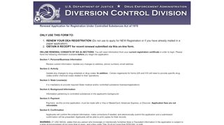 
                            13. Registration Renewal Form - Login Screen - DEA Diversion Control