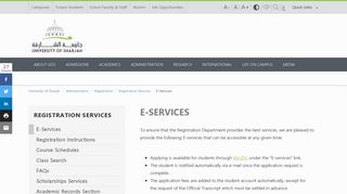 
                            8. Registration Services E-Services - University of Sharjah