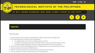 
                            8. Registration | Technological Institute of the Philippines
