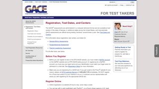 
                            13. Registration, Test Centers, and Dates: GACE