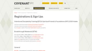 
                            12. Registrations & Signups - Covenant Evangelical Free Church