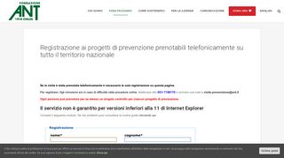 
                            3. Registrazione ai progetti di prevenzione prenotabili ... - Fondazione ANT