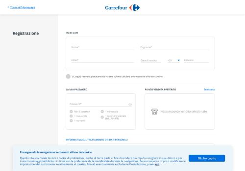 
                            6. Registrazione | Carrefour