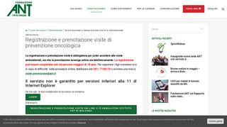 
                            2. Registrazione e prenotazione visite di prevenzione ... - Fondazione ANT