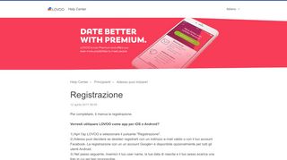 
                            3. Registrazione - Help Center - LOVOO