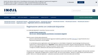 
                            4. Registrazione utente con credenziali dispositive - INAIL