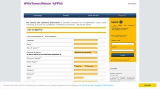 
                            6. Registrazione - Willis Italia Web Site