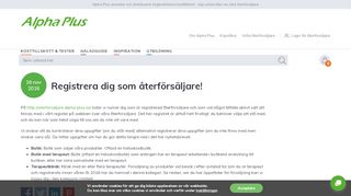 
                            4. Registrera dig som återförsäljare! - Alpha Plus AB