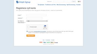 
                            3. Registrera nytt konto - Simple Signup