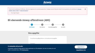 
                            3. Registreringssida - Amway