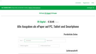 
                            1. registrieren - Frankfurter Rundschau – Single Sign-On System