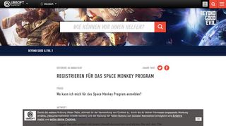 
                            1. Registrieren für das Space Monkey Program - Ubisoft Kundenservice