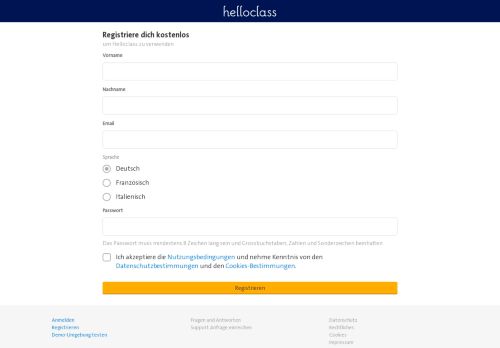 
                            3. Registrieren - Helloclass