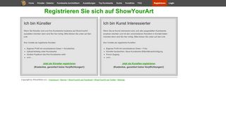 
                            5. Registrieren - ShowYourArt