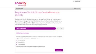 
                            2. Registrieren Sie sich für das ServicePortal von enercity