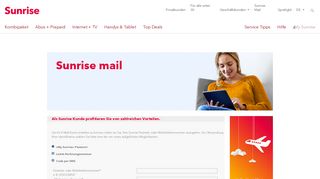 
                            5. Registrieren Sie sich hier für Sunrise mail. - Login Sunrise mail