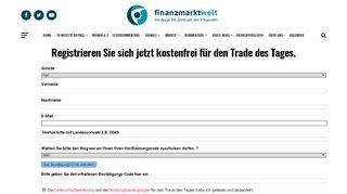 
                            3. Registrieren Sie sich jetzt kostenfrei für den Trade des Tages ...