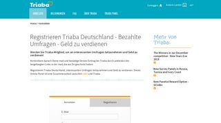 
                            3. Registrieren Triaba Deutschland - Bezahlte Umfragen - Geld zu ...