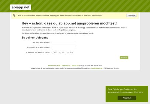 
                            2. Registrierung – abiapp.net