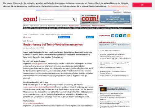 
                            10. Registrierung bei Trend-Webseiten umgehen - com! professional