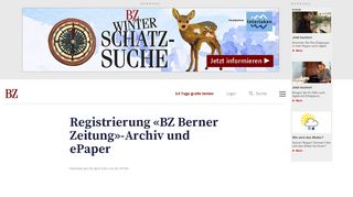 
                            10. Registrierung «BZ Berner Zeitung»-Archiv und ePaper