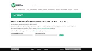 
                            6. Registrierung für Fan Club Mitglieder - mein.DFB