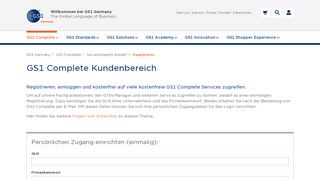 
                            4. Registrierung für Kunden-Login - GS1 Germany