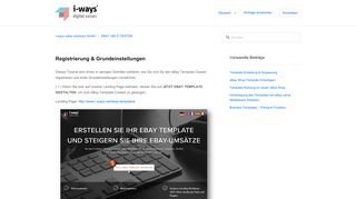 
                            2. Registrierung & Grundeinstellungen – i-ways sales solutions GmbH