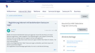 
                            7. Registrierung Internet mit bestehendem Swisscom Lo... | Swisscom ...