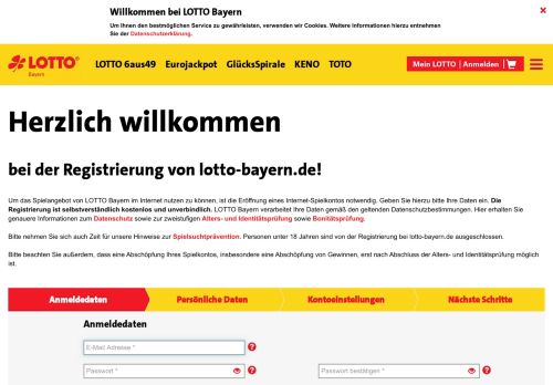 
                            5. Registrierung - LOTTO Bayern