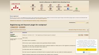 
                            10. Registrierung mit Passwort plugin für wordpress? - ABAKUS