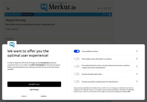 
                            4. Registrierung - Münchner Merkur