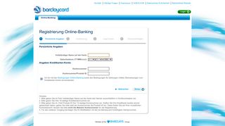 
                            2. Registrierung Online-Banking - Barclaycard Internet Banking