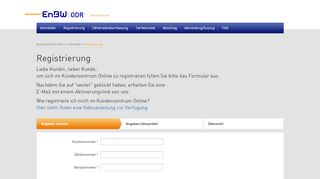 
                            4. Registrierung - Online Portal - EnBW ODR AG