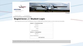 
                            3. Registrierung Student Login // AEROTOURS GmbH