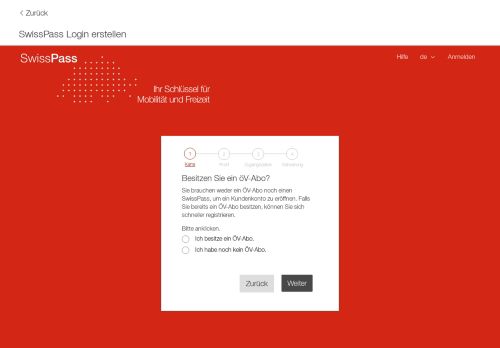 
                            2. Registrierung | SwissPass