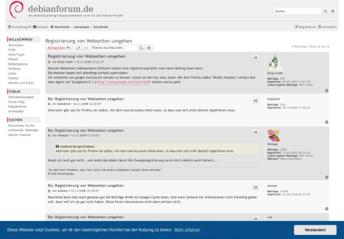 
                            11. Registrierung von Webseiten umgehen - debianforum.de