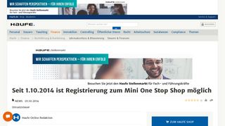 
                            4. Registrierung zum Mini One Stop Shop | Finance | Haufe