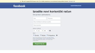 
                            4. Registriraj se - Facebook