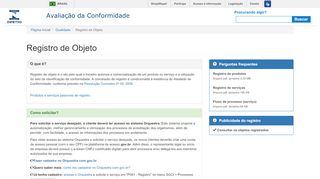 
                            5. Registro de Objetos com Conformidade Avaliada ... - Inmetro