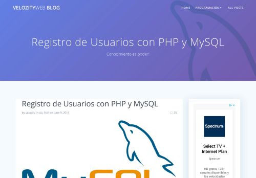 
                            10. Registro de Usuarios con PHP y MySQL - Velozity Web Blog