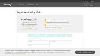 
                            2. Registro en Vueling Club