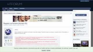 
                            9. Registro na Konami (Konami ID) | HT Forum