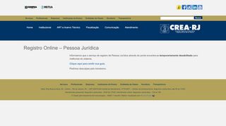 
                            6. Registro Online – Pessoa Jurídica | Crea-RJ