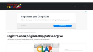 
                            8. Registro página clap.patria.org.ve :▷ PATRIA | Carnetdelapatria.info