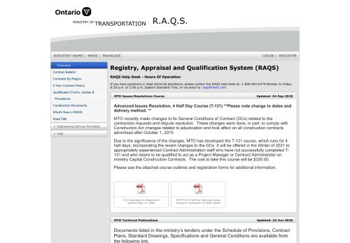 
                            2. Registry, Appraisal and Qualification System (RAQS) - MERX