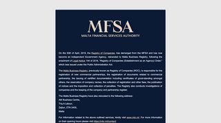 
                            1. Registry of Companies - MFSA